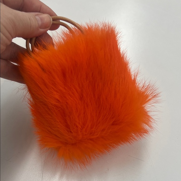 Vibrant Orange Fur Mini Bag - Picture 2 of 7